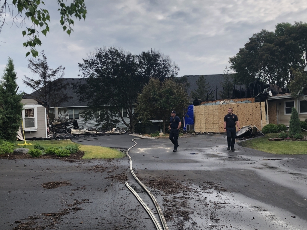 A fire caused heavy damage to two houses on Lee Drive in Eden Prairie last June. Photo by Joanna Werch Takes
