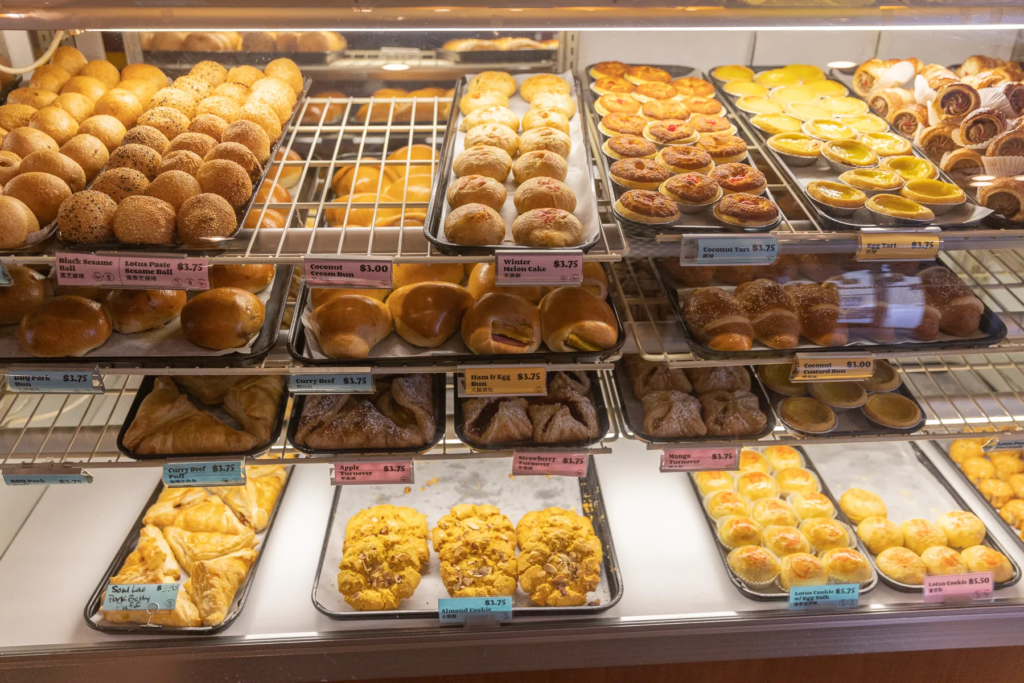 Sweet and savory pastries at the Keefer Court Bakery & Cafe location in Minneapolis that closed in December 2022. Credit: Jaida Grey Eagle | Sahan Journal
