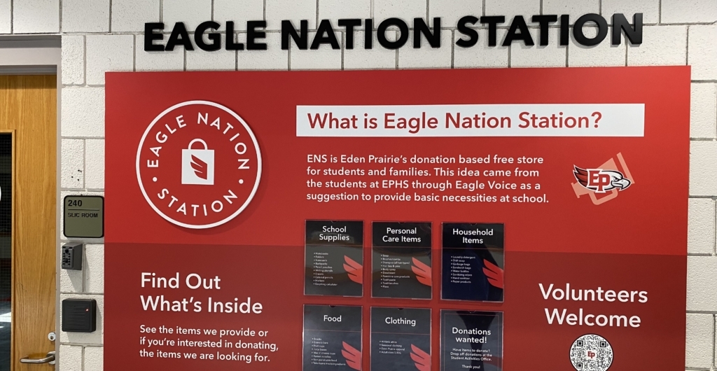 Signage for the Eagle Nation Station. Photos by Juliana Allen