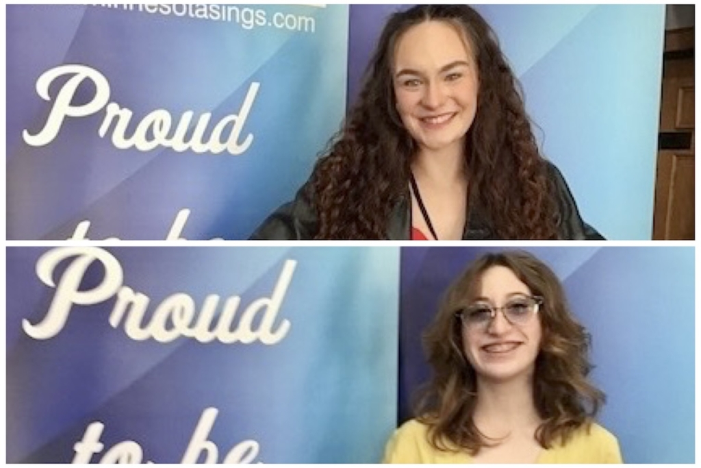 Eden Prairie's Lainey Donoghue (top) and Sadie Maguire (bottom) earned recognition at the Minnesota Sings State Final competition in Fairmont this month. Submitted photos