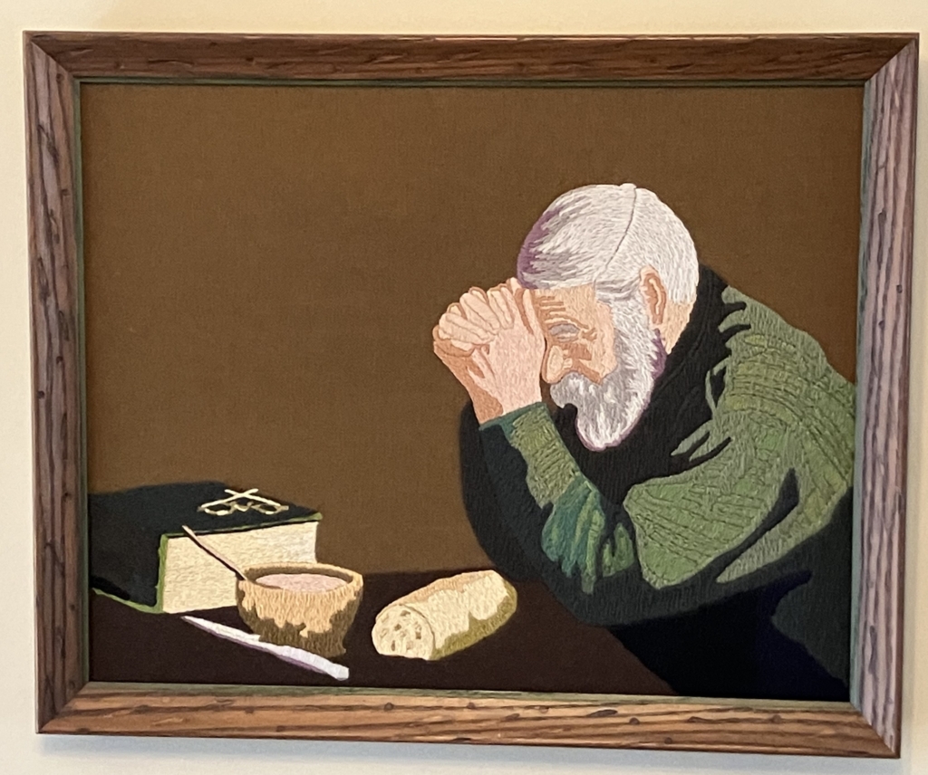 Minnesota state photograph "Grace" in needlepoint.