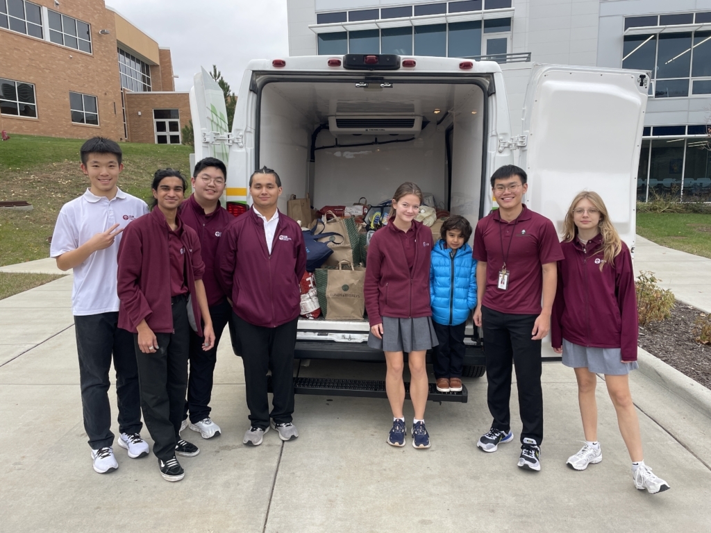 ISM students dropped off 2,184 pounds of food and necessities at PROP Food's Eden Prairie facility on Nov. 6. Photo by Sarah Bianucci