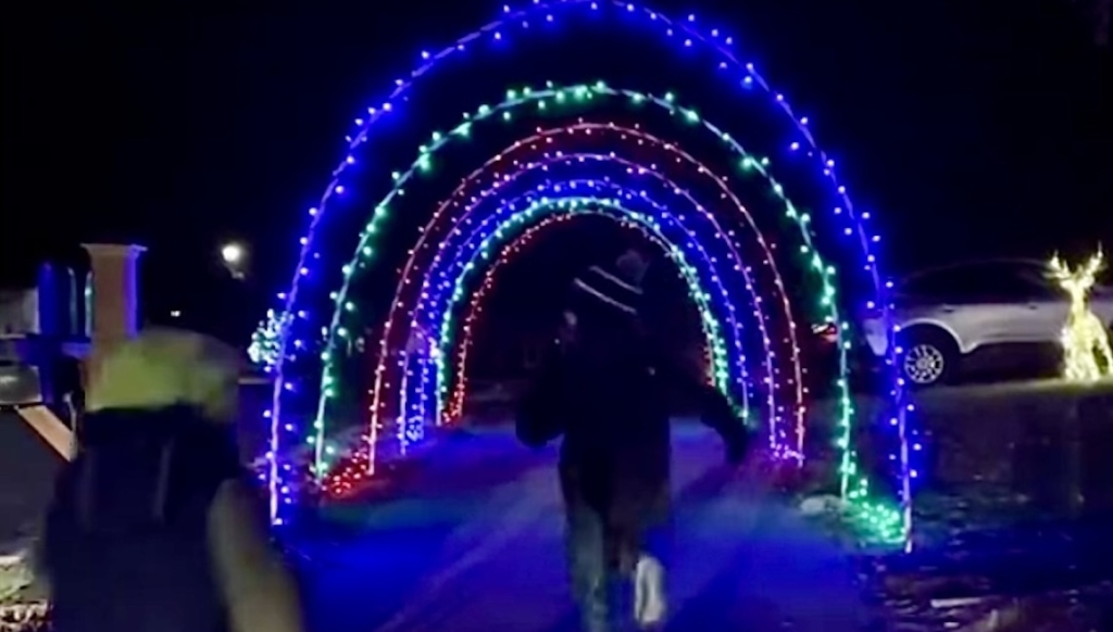 A still from Brianna Collett's EPLN video showcasing one of Eden Prairie's festive holiday light displays.