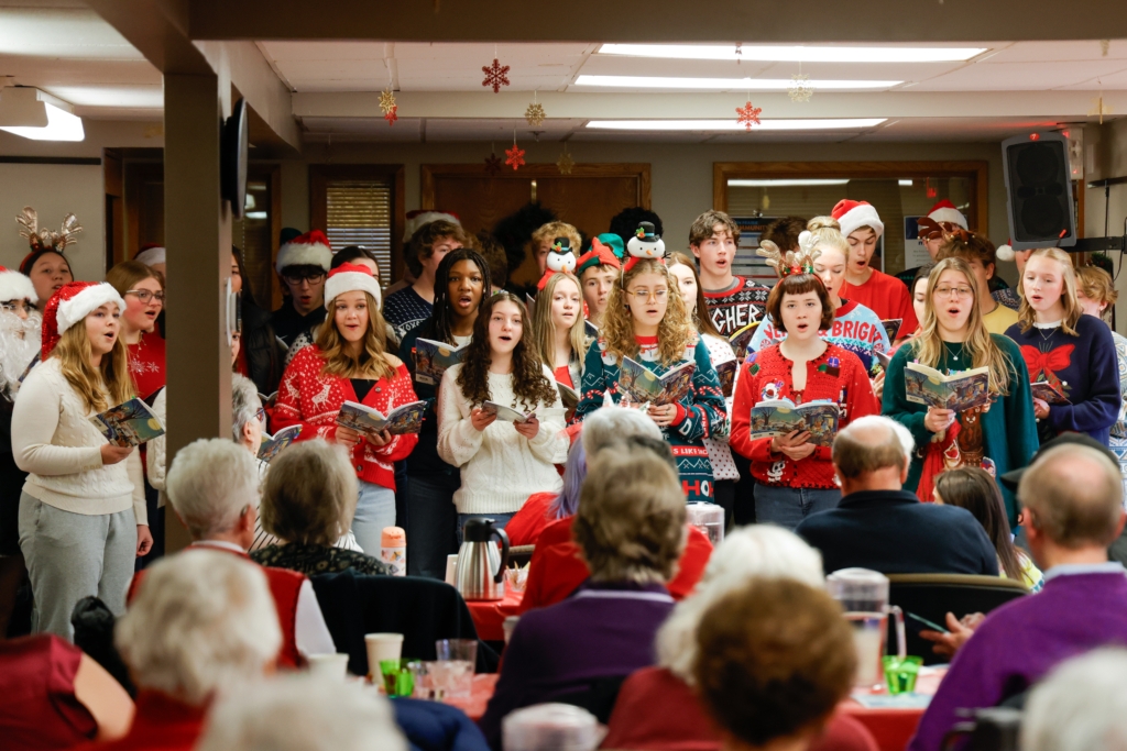 Eden Prairie High School choir students at the Senior Center holiday lunch on Dec. 8, 2024.