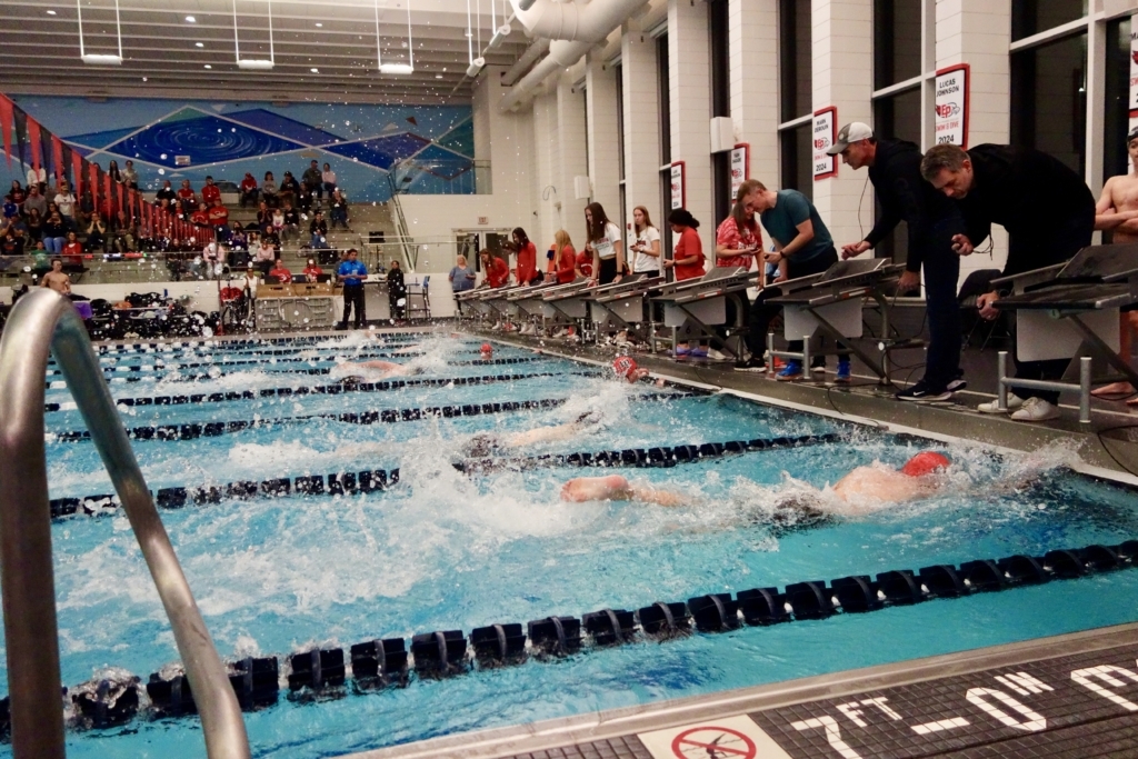 EP boys swim and dive won their meet against Buffalo on Dec. 15. Photo by Juliana Allen