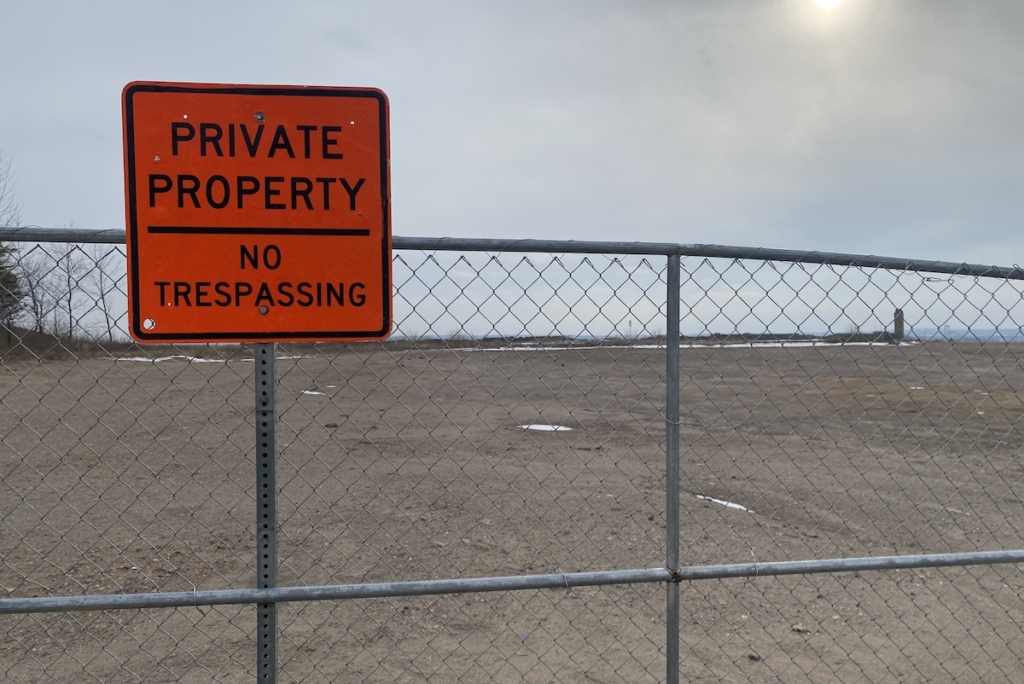 Lookout Park in Eden Prairie is fenced off to people.