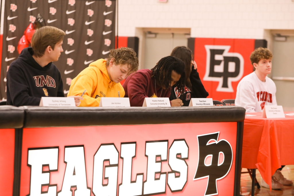 EPHS athletes signing their National Letters of Intent on Feb. 7. Photo by Brandon Mitchell / EP Schools