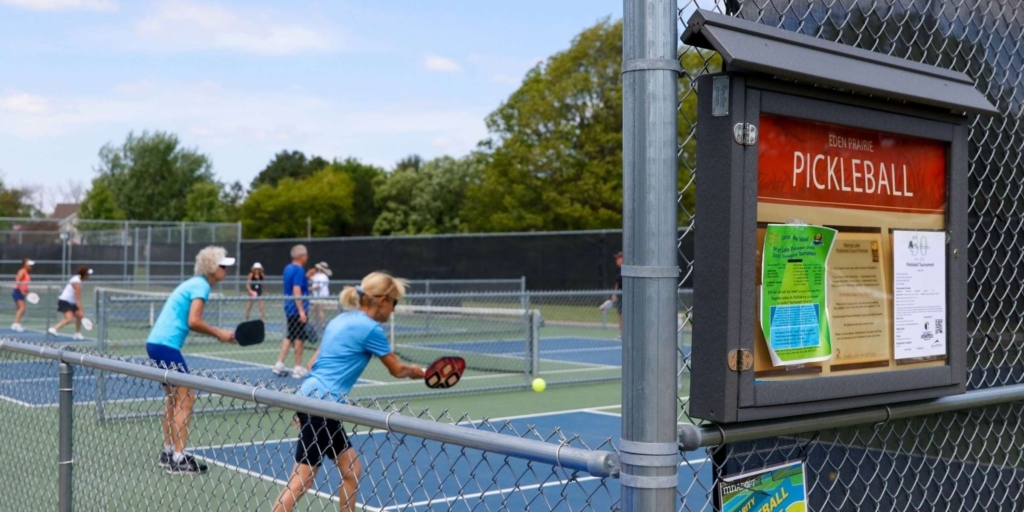 The sport of pickleball continues to grow, including at Staring Lake Park courts built in 2018. Now, the city is proposing to build more pickleball courts, but not an indoor facility that would allow year-round play. File photo