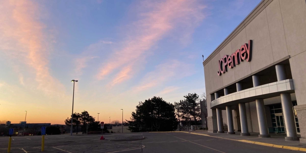 A conceptual redevelopment plan for Eden Prairie Center would replace the vacant JCPenney building, its parking lot, and some interior mall space with mixed-use development, potentially including a hotel, apartments, offices, and retail.