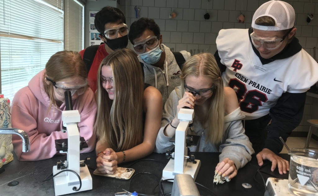 Previous FEPS grants included funding Eden Prairie High School Science lab goggles. Photo by Foundation for Eden Prairie Schools