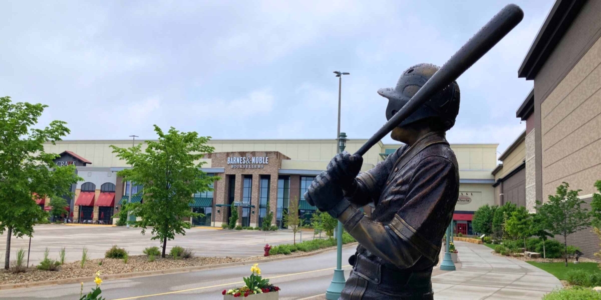 Eden Prairie Center, seen from a statue near the Scheels department store, is contemplating redevelopment of its north end, currently anchored by JCPenney. Photo by Mark Weber