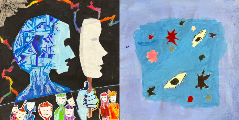 Artwork by two EPHS alumni. Photo by Juliana Allen