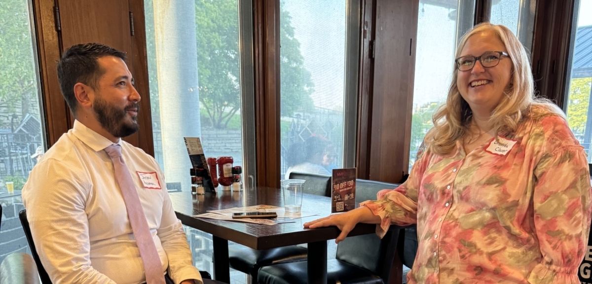 Jaysen Anderson and EPHS parent Brenda Claver. Photo by Juliana Allen