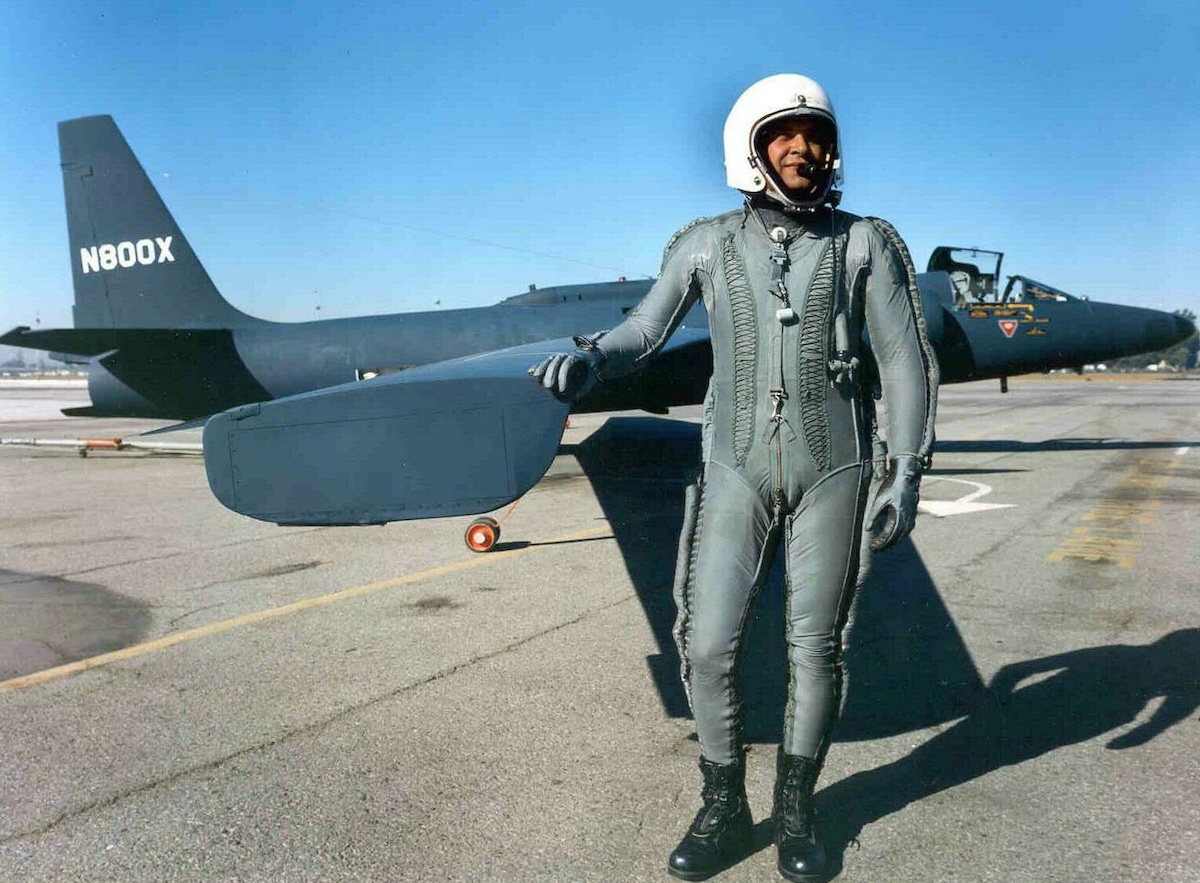 Francis Gary Powers Sr., standing in front of a U-2 spy plane, was shot down over the Soviet Union in 1960, leading to his capture and a high-profile international incident. Photo courtesy of Francis Gary Powers Jr.
