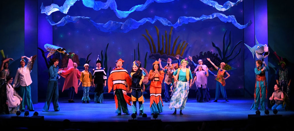 A colorful scene from "Finding Nemo JR." Photo by Stages Theatre Company