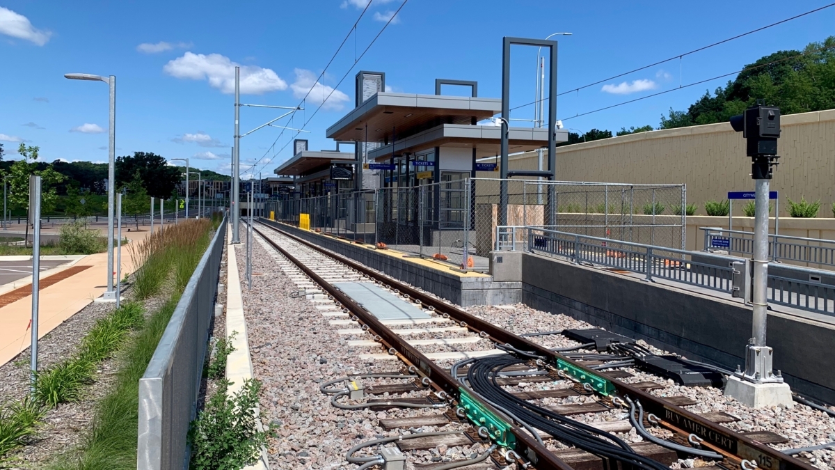 City West LRT Station next to Highway 62, Eden Prairie. July 17 photo by Jeff Strate