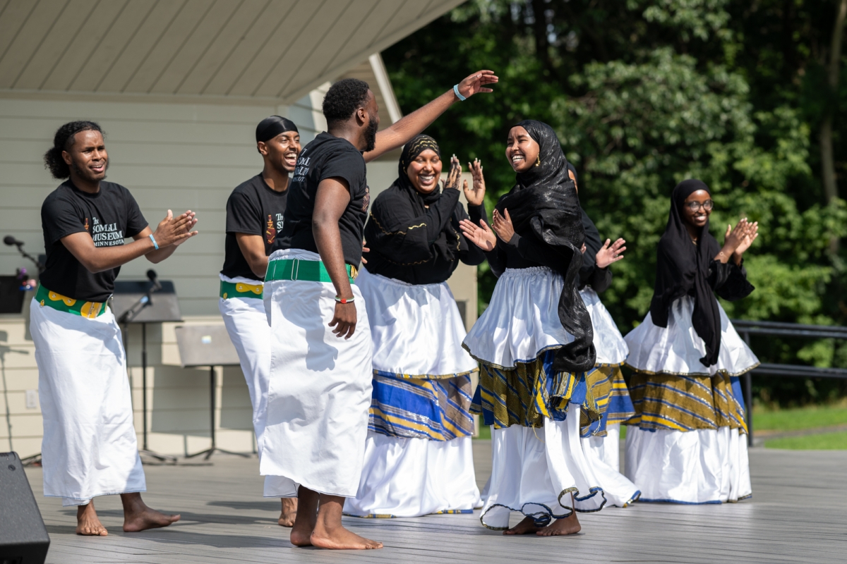 The Somali Museum Dance Troupe performs.