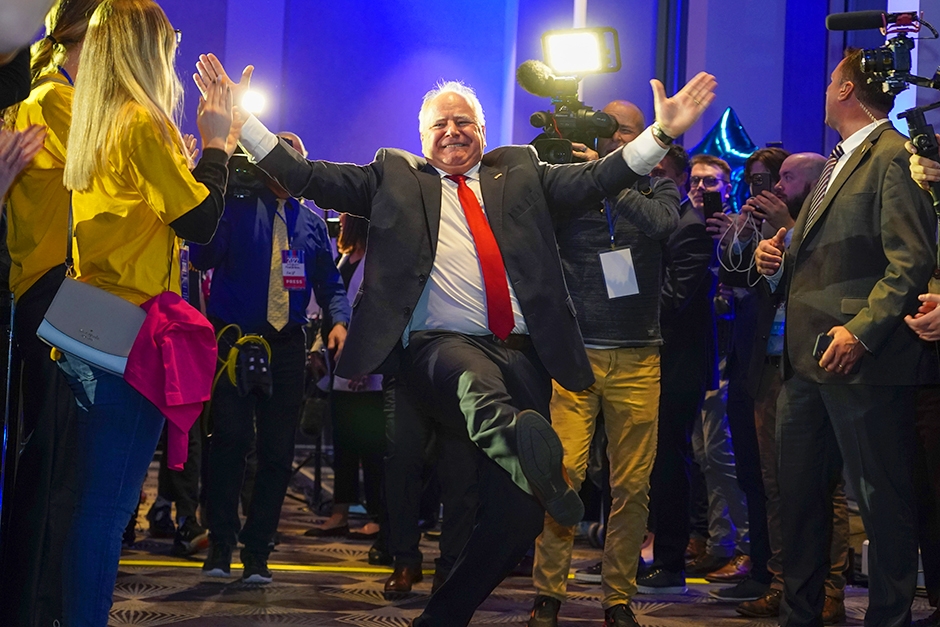 Gov. Tim Walz secured the vice-presidential nomination on Kamala Harris's ticket, overcoming party rivals with his Midwest appeal, authenticity, and grassroots support.