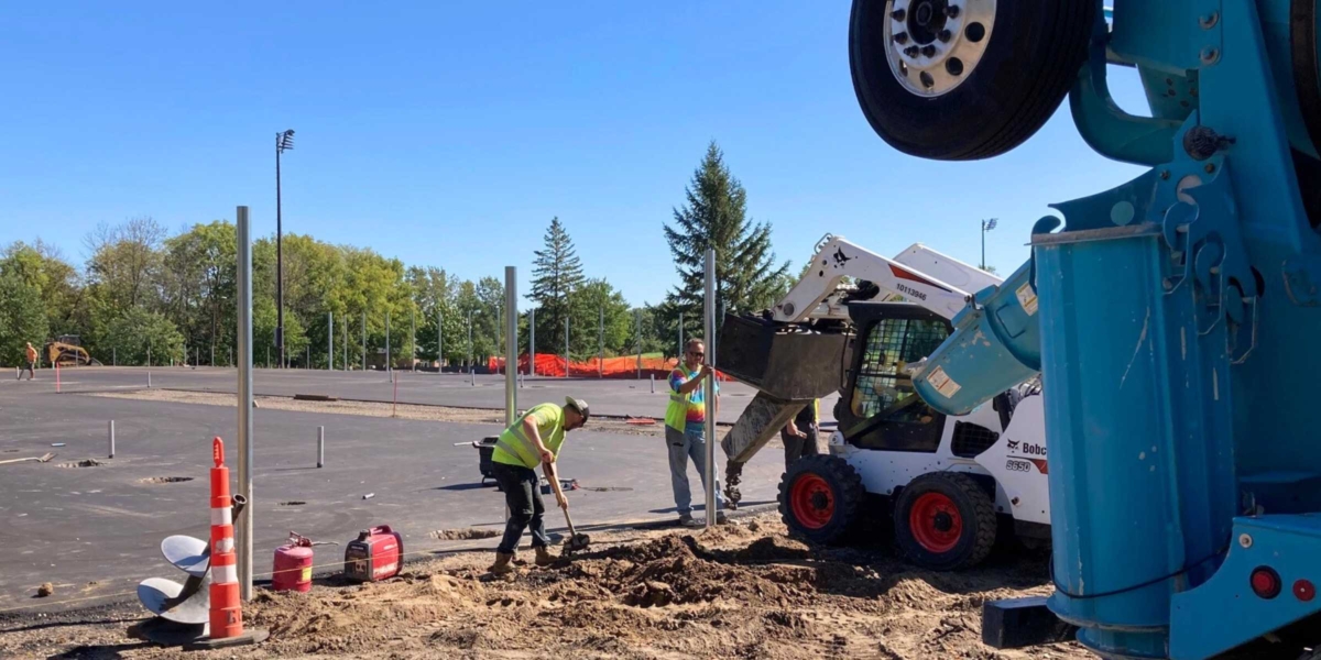 Aging, worn basketball and tennis courts at Miller Park are being replaced with a new set of courts: eight for pickleball, one for tennis, and one for basketball. Photo by Mark Weber
