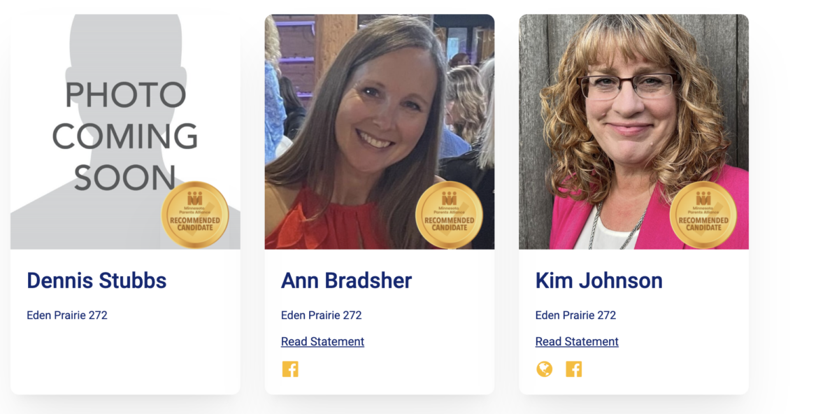 The socially conservative Minnesota Parents Alliance has recommended three Eden Prairie school board candidates in its voter's guide. The MPA does not seek candidates' permission for its choices, but they are allowed to opt in to its recommendations by providing a photo and bio. 