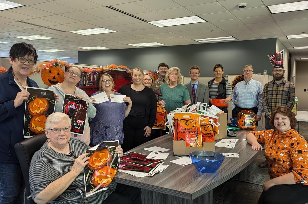 Employees at Eden Prairie's First Western Bank and Equipment Finance packed trunk-or-treat bags this October. Submitted photo