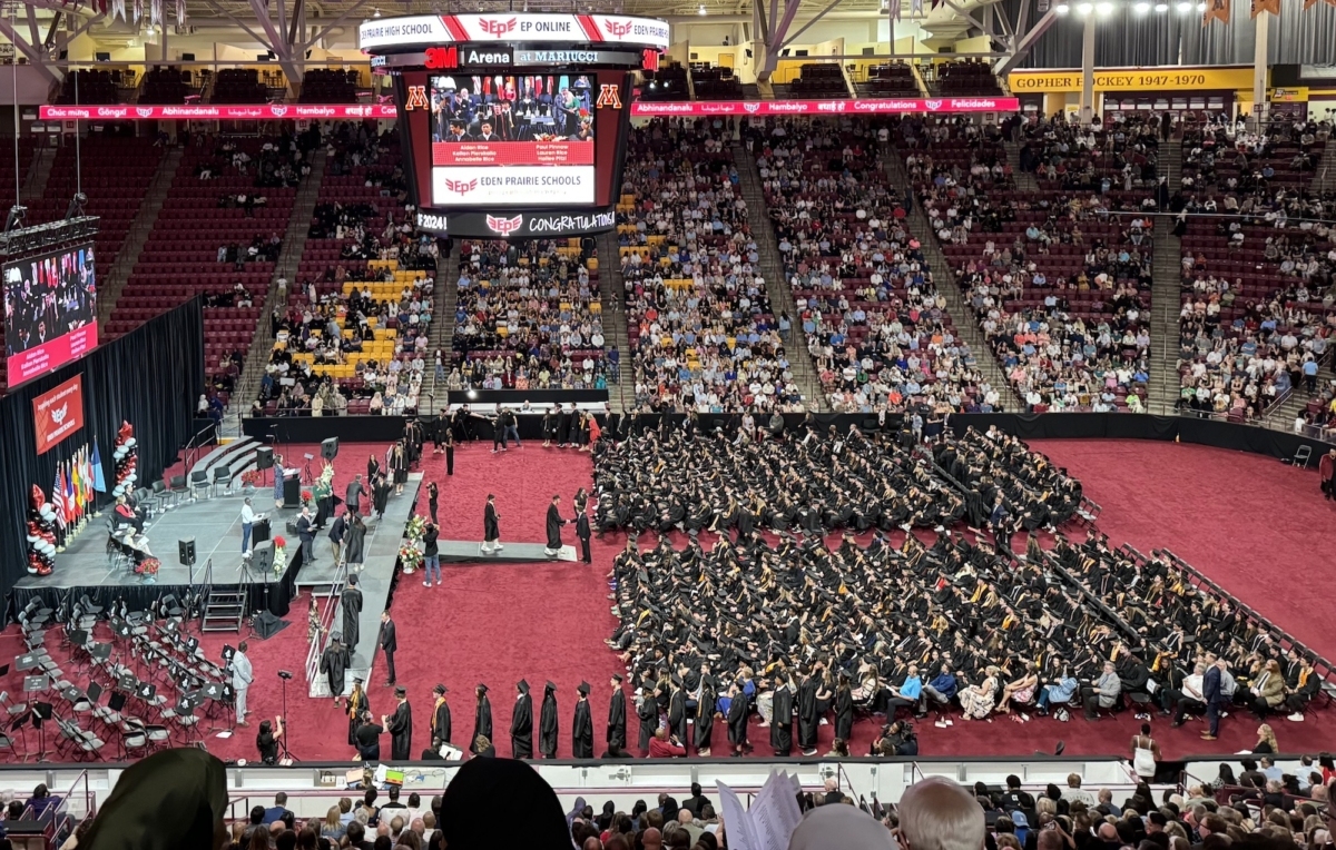 Eden Prairie High School's Class of 2024 graduation ceremony was held on Friday, June 7, 2024 at 3M Arena at Mariucci. Photo by Juliana Allen
