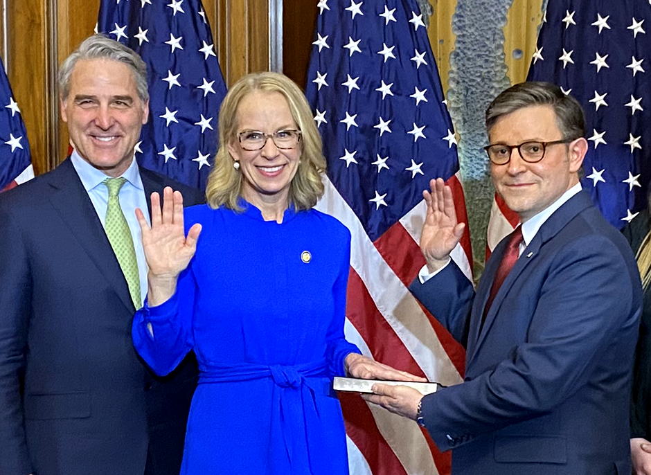 Morrison sworn in as newest Minnesota member of Congress amid celebrations – and some chaos