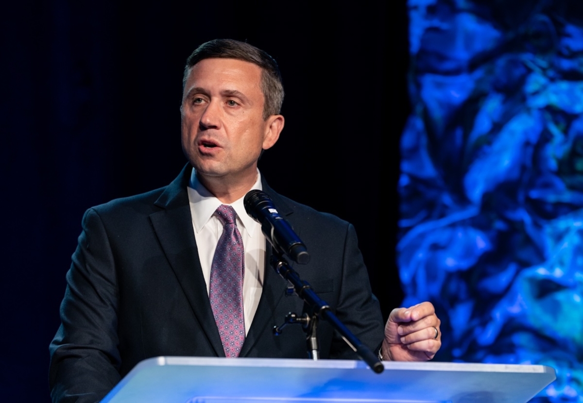 Minnesota DFL Chair Ken Martin address Democrats during the DFL Annual Founder’s Day Event in 2024. Courtesy photo.