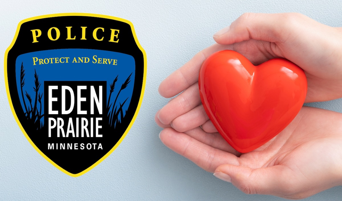 Photo illustration incorporates the Eden Prairie Police Department logo within an Adobe Stock image.