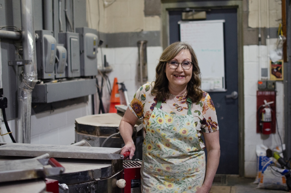 Potter Mindy Sisk at CeramicSow pottery studio in Hopkins