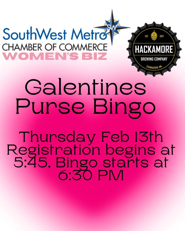 A graphic for Galentines Purse Bingo 2025