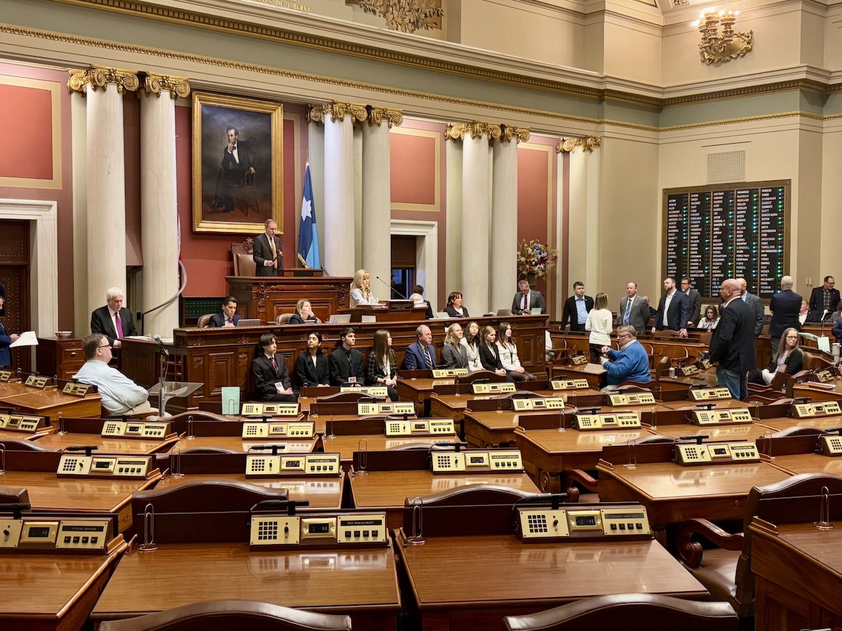 Minnesota Secretary of State Steve Simon presided over the House chamber on Jan. 27, 2025, as Democrats continued to boycott the Capitol. Photo by Michelle Griffith/Minnesota Reformer