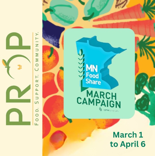 Information graphic to go along with PROP brief on MN Food Share March 2025 campaign. Contributed photo