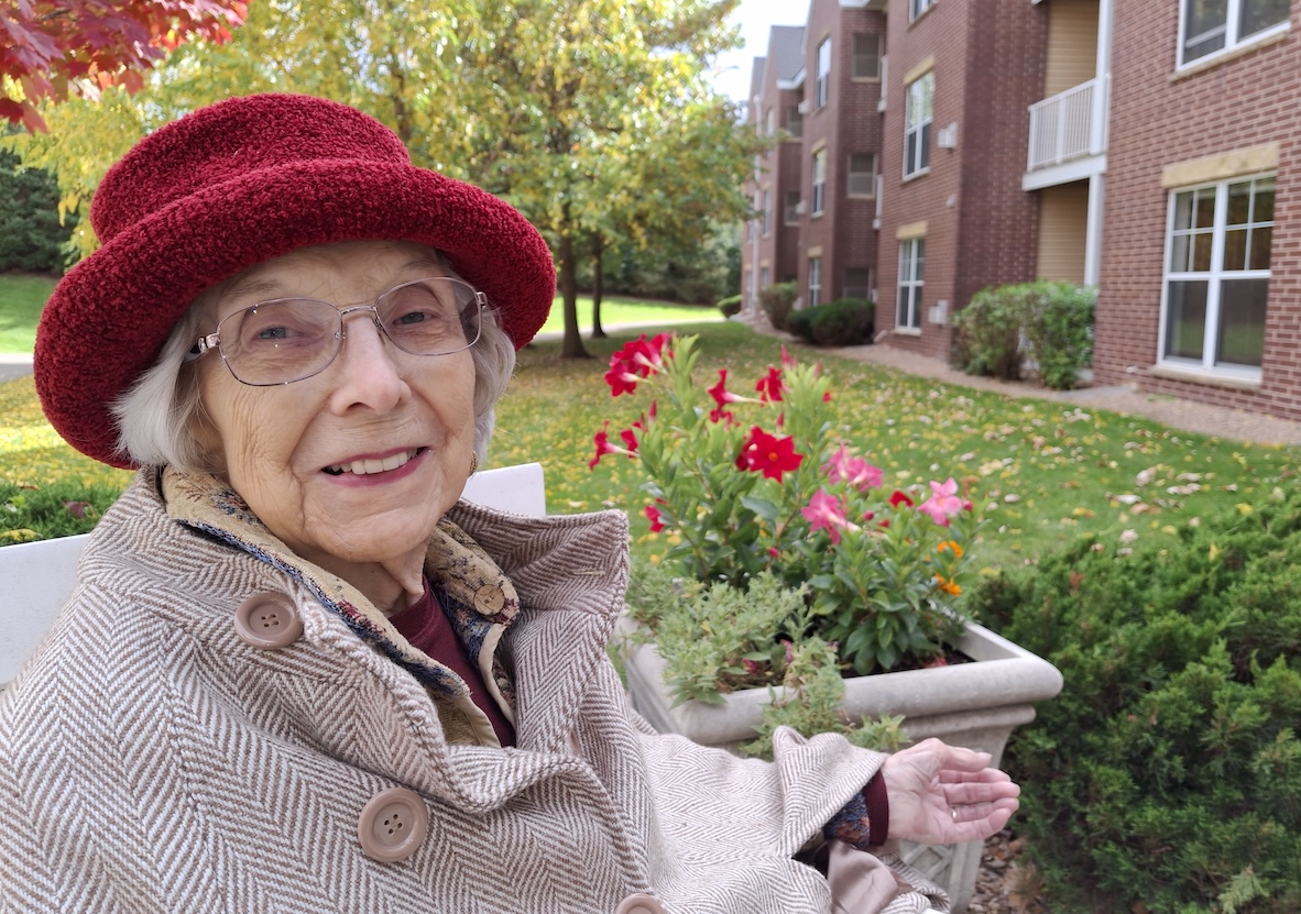 Betty Schroedermeier, 97, at The Waters of Eden Prairie last fall. In a memoir originally written in 2012, she recalls her family’s weeks-long quarantine in 1935 due to multiple childhood illnesses.