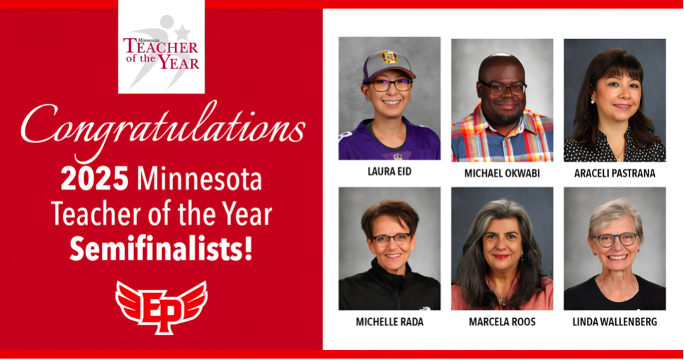 Six Eden Prairie Schools teachers have been named semifinalists for 2025 Minnesota Teacher of the Year. Image contributed by Eden Prairie Schools