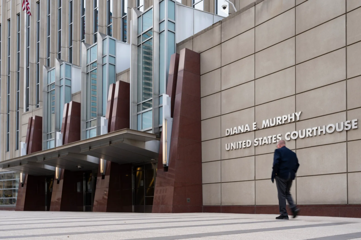The Diana E. Murphy federal courthouse in downtown Minneapolis, pictured on March 18, 2025. Photo by Aaron Nesheim | Sahan Journal