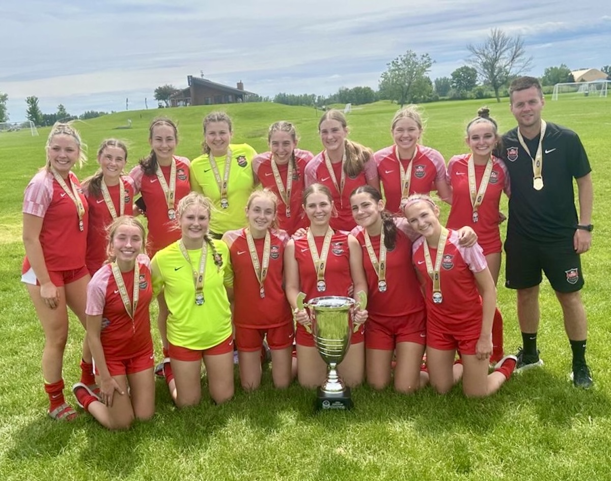The Eden Prairie Soccer Club 09 Girls Red NPL team after winning the Minnesota Cup in May 2024. The squad will compete in this summer’s Norway Cup in Oslo.