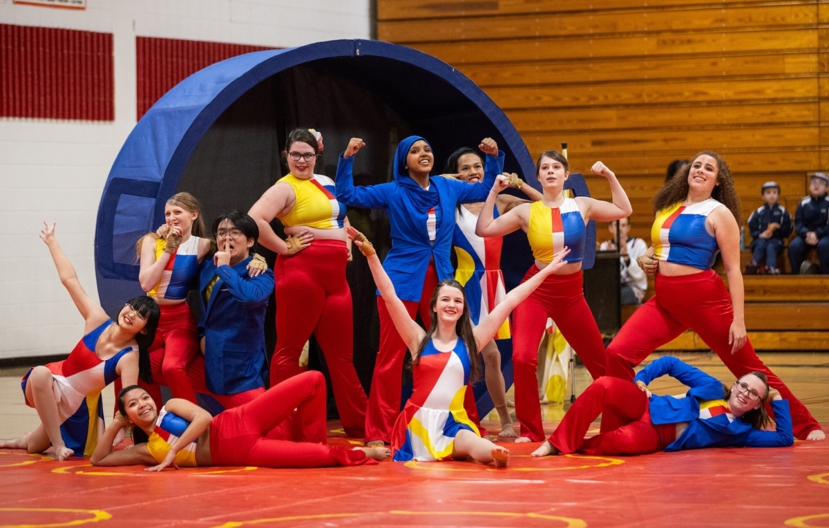 The Eden Prairie Color Guard varsity team. Photo by Nick Campbell
