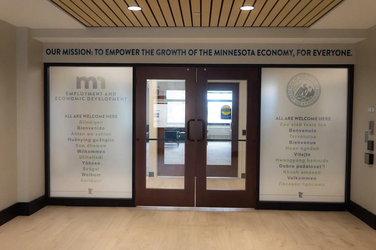 A Minnesota Department of Employment and Economic Development office in St. Paul, on June 17, 2025. This is the office listed as the address for the Governor's Workforce Development Board, a nonpartisan advisory board whose members once included Vance Boelter, the suspected assassin in the killing of state Rep. Melissa Hortman and her husband, and the shooting of state Sen. John Hoffman and his wife. Photo by Shadi Bushra