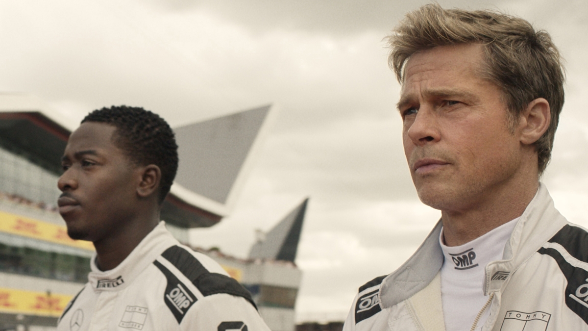 Damson Idris and Brad Pitt in the movie F1: The Movie