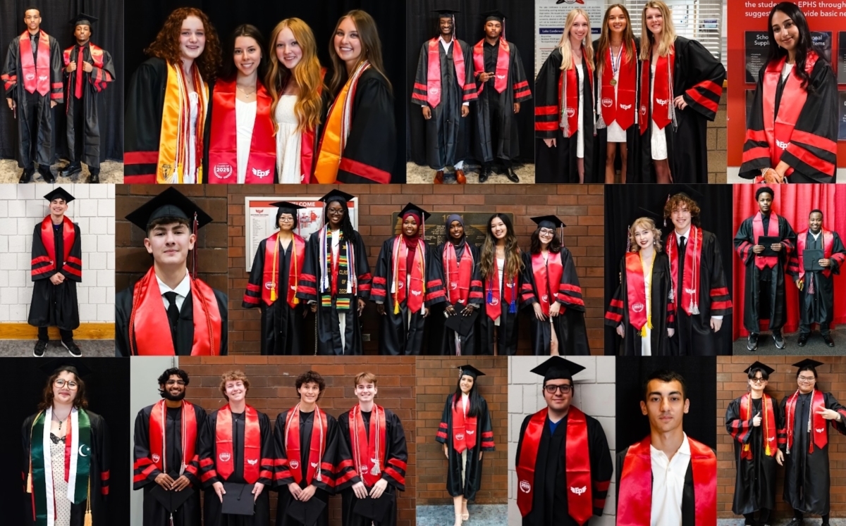 A few of the 787 graduates from Eden Prairie High School and Eden Prairie Online pause for photos inside EPHS on Wednesday afternoon, just after rehearsal and before boarding buses to U.S. Bank Stadium for their commencement ceremony. See the photos below for a glimpse at where these seniors are headed next. Photos by Gretchen Haynes