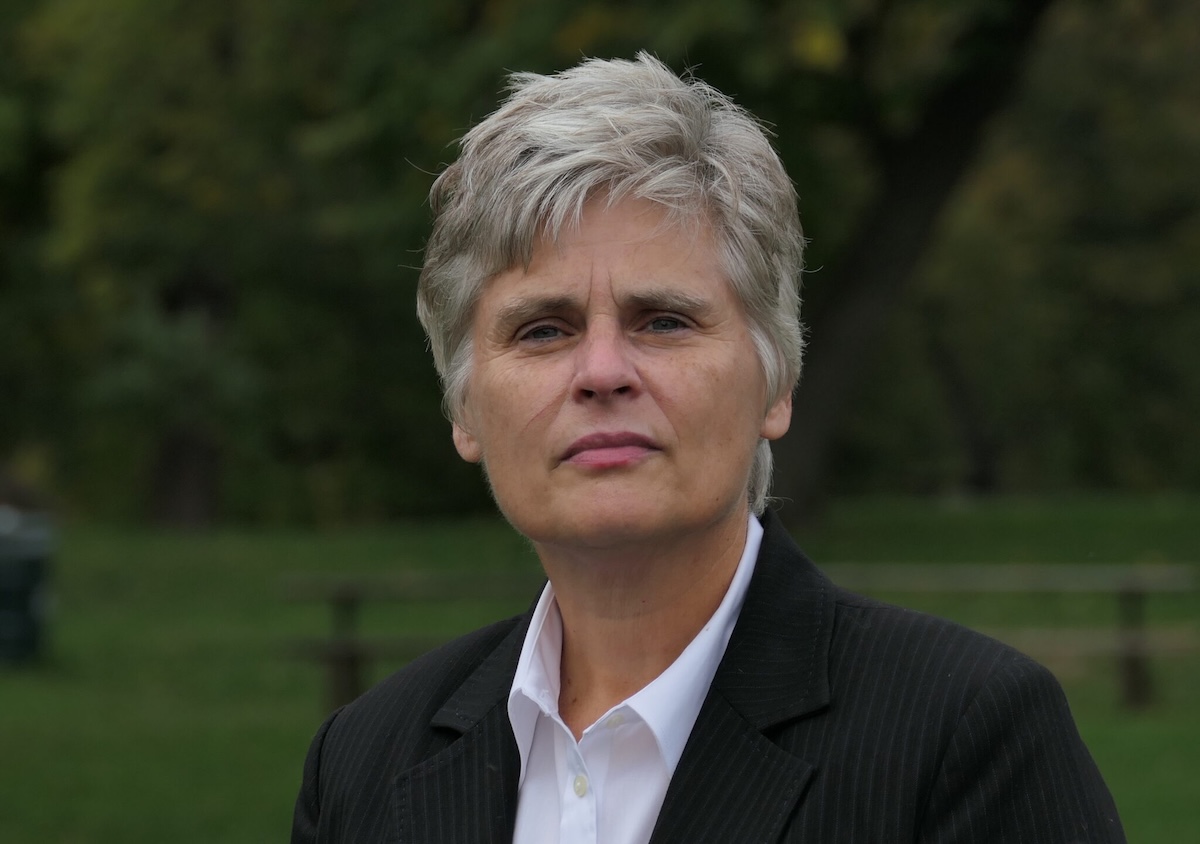 Mary Moriarty stands for a portrait in September 2021. Photo by Max Nesterak/Minnesota Reformer.