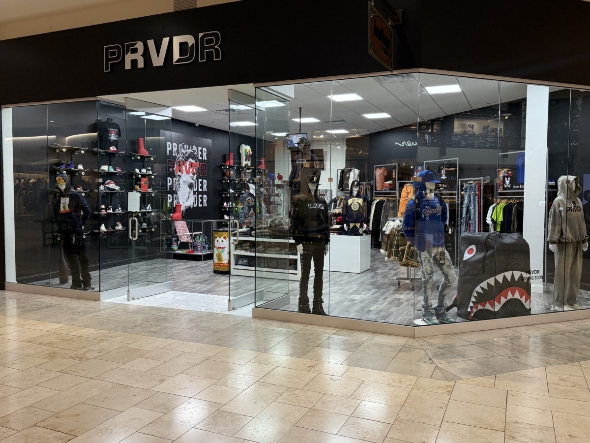 view of a PRVDR storefront in mall interior