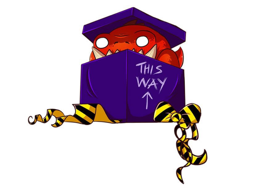 The character in the image is Da Red Gobbo, an iconic and exclusive seasonal miniature from the Warhammer universe.